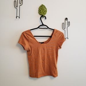 Orange striped crop top